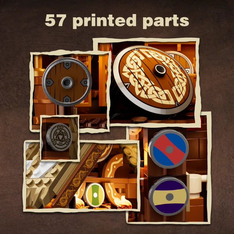 I AM BRICK Icehorn Longhouse 1694 PCS 57 printed parts panel