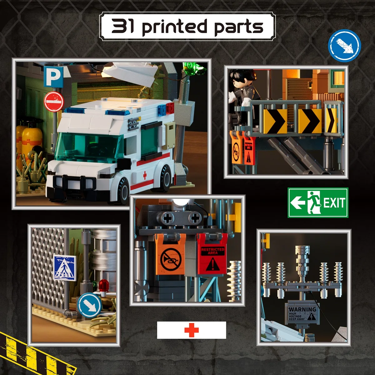 IAMBRICK Wrecked Plane Pharmacy printed elements