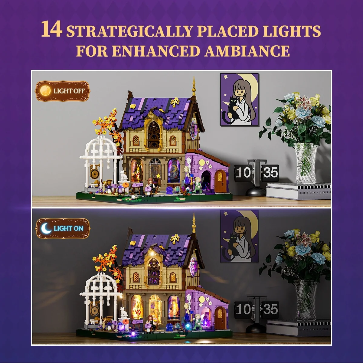 Lumibricks Luna Cottage 10014 LED lighting effects