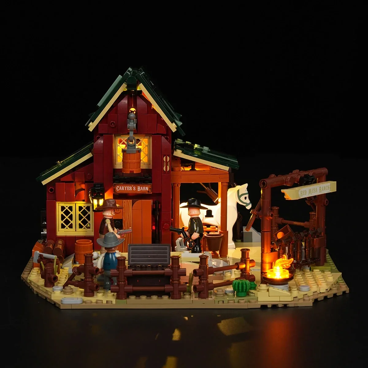 Lumibricks Wild West Ranch Duel 14017 warm lighting effect