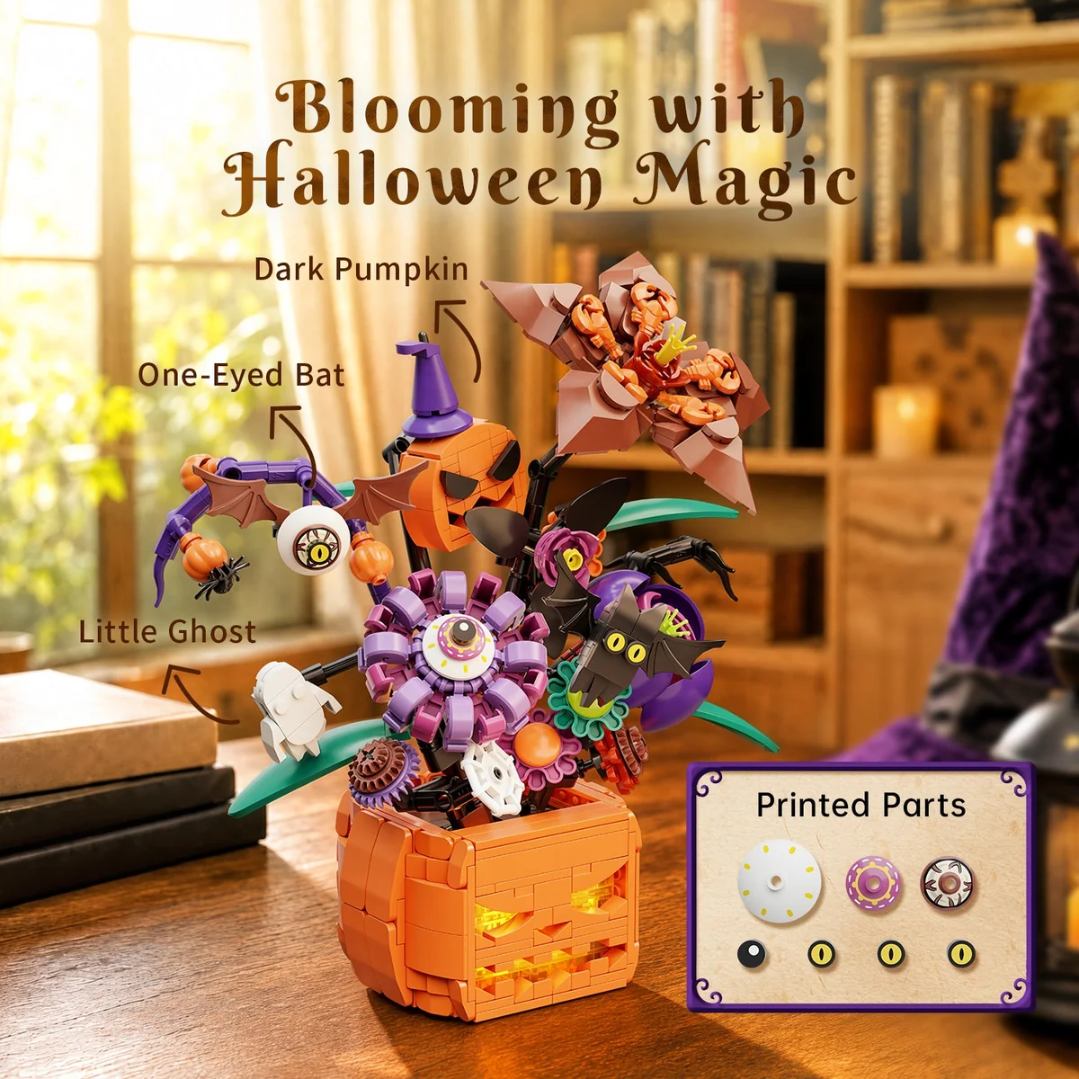 Pantasy Midnight Pumpkin Bouquet 85067 Halloween details and printed parts panel