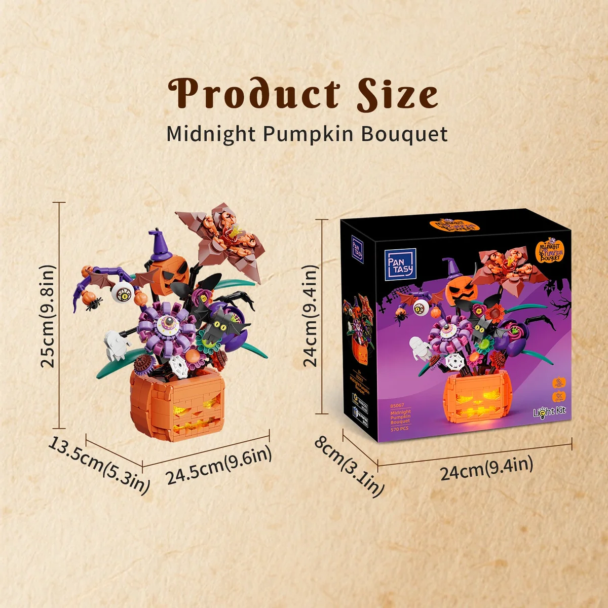Pantasy Midnight Pumpkin Bouquet 85067 size and 570 piece box panel
