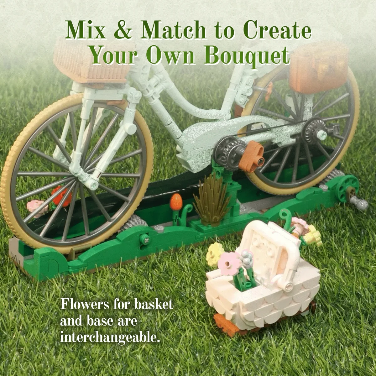 Pantasy Spring Picnic Bicycle 85059 interchangeable bouquet feature