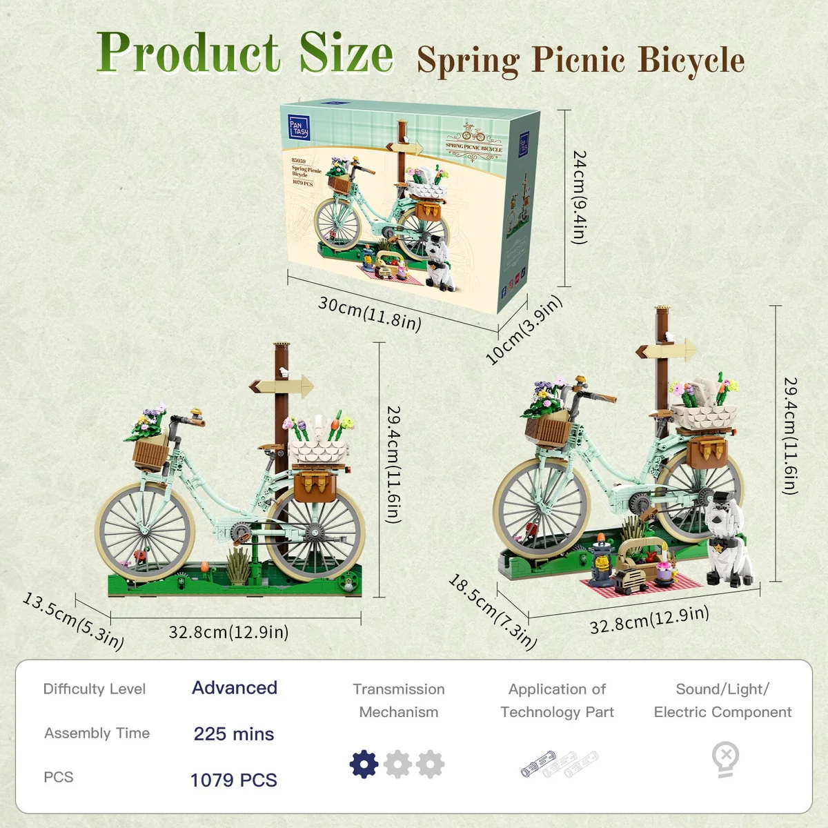 Pantasy Spring Picnic Bicycle 85059 official specification panel