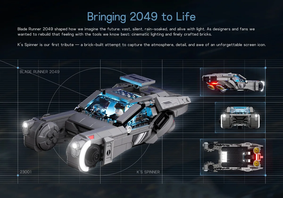 Lumibricks Blade Runner 2049 K's Spinner 23001 blueprint teaser image