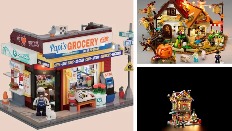 Lumibricks Amazon Germany leak showing The Bodega, Autumn Farm and Christmas Pub