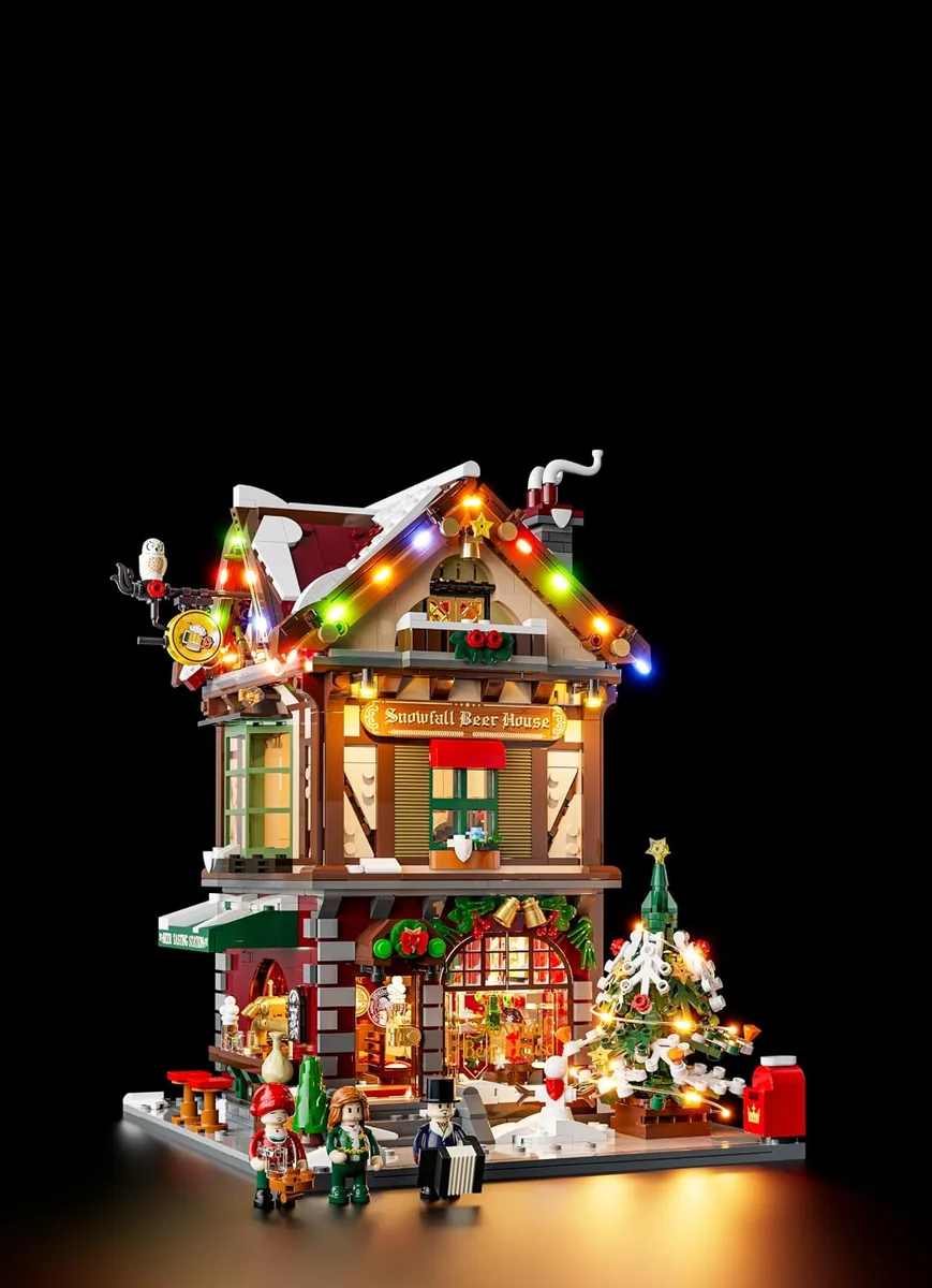 Lumibricks Christmas Pub 15014 Snowfall Beer House with lights and sound module