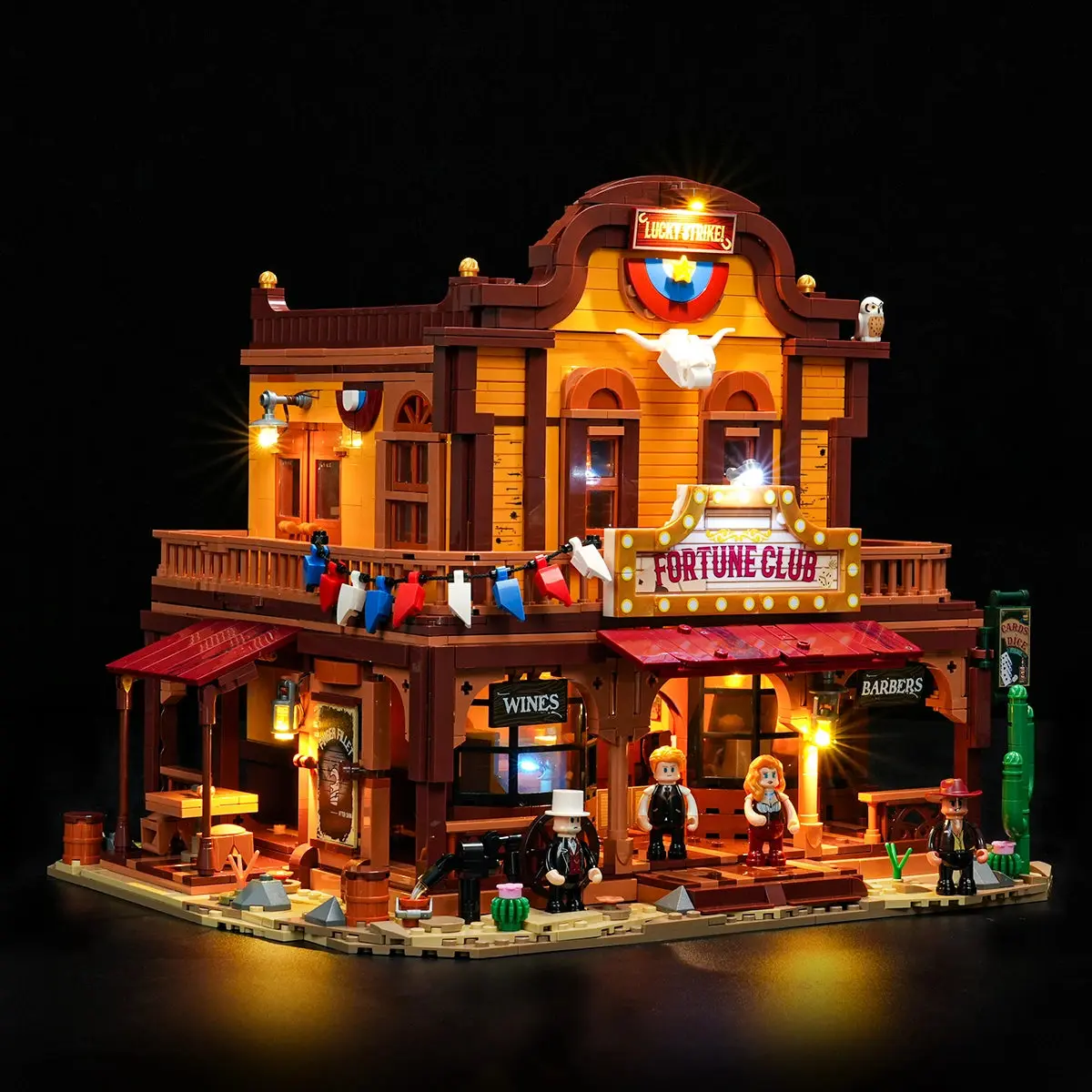 Lumibricks Fortune Club Saloon 14019 illuminated official product image