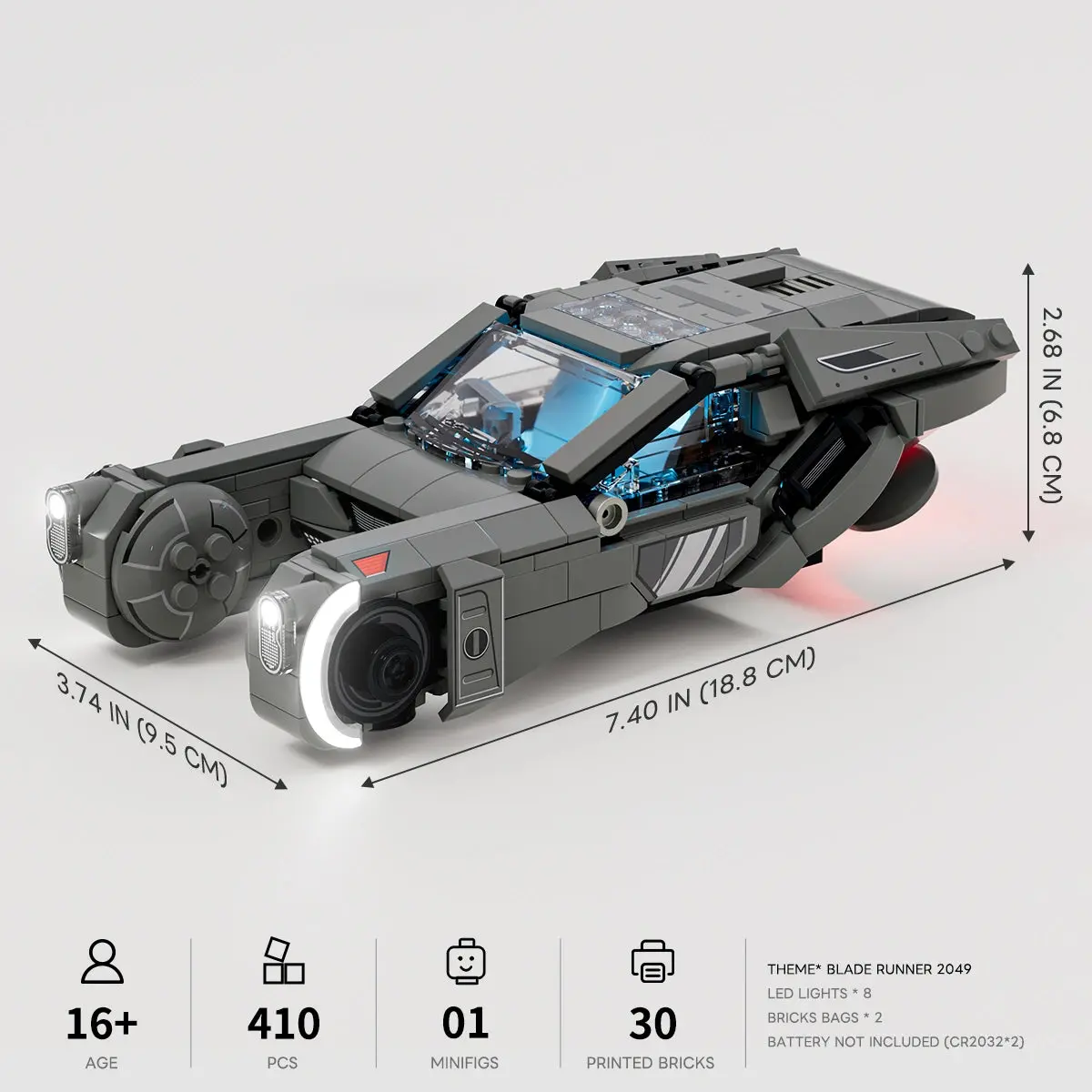 Lumibricks K's Spinner 23001 dimensions and 410-piece specification