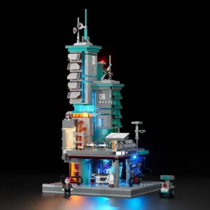 Lumibricks Neon Tech Station 17010 illuminated official product image