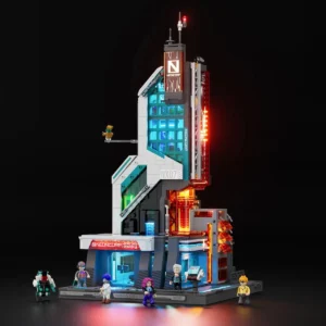 Lumibricks Neon Tech Tower 17011 illuminated official product image