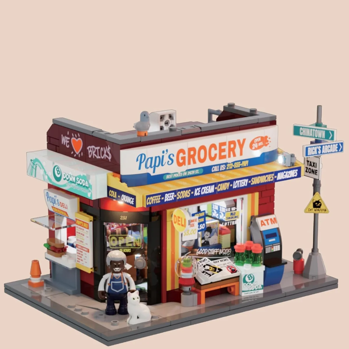 Lumibricks The Bodega 19017 with LED lighting and 16 x 24 base