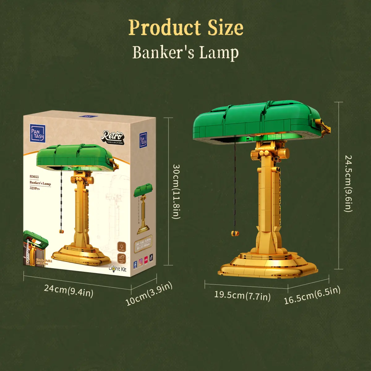 Pantasy Banker's Lamp 85055 dimensions and box size