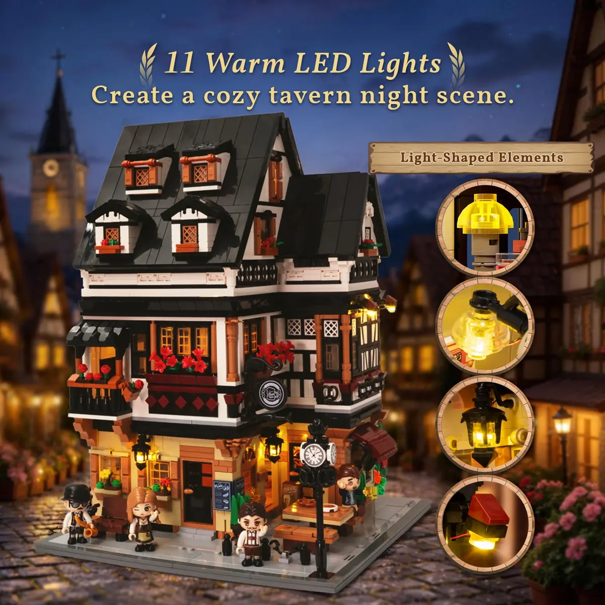 Pantasy Bavarian Tavern 85049 with 11 warm LED lights