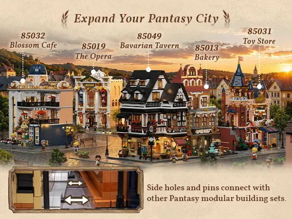 Pantasy Bavarian Tavern 85049 connected to other Pantasy modular buildings