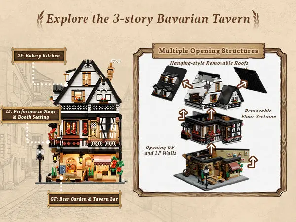 Pantasy Bavarian Tavern 85049 removable roof floors and opening walls