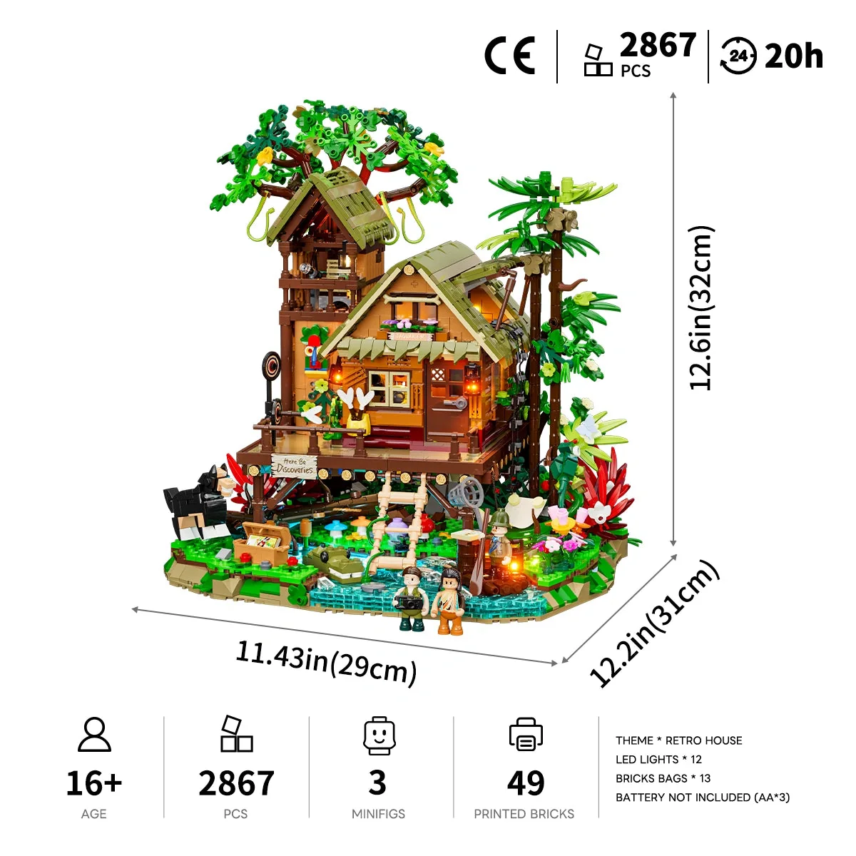 Lumibricks Misty Forest Cabin 10015 specifications panel