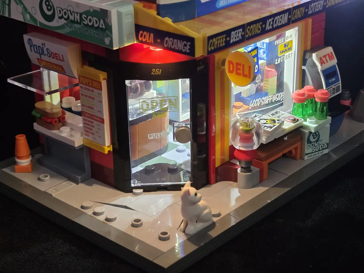 Side deli serving window and shop entrance on Lumibricks The Bodega 26 19017