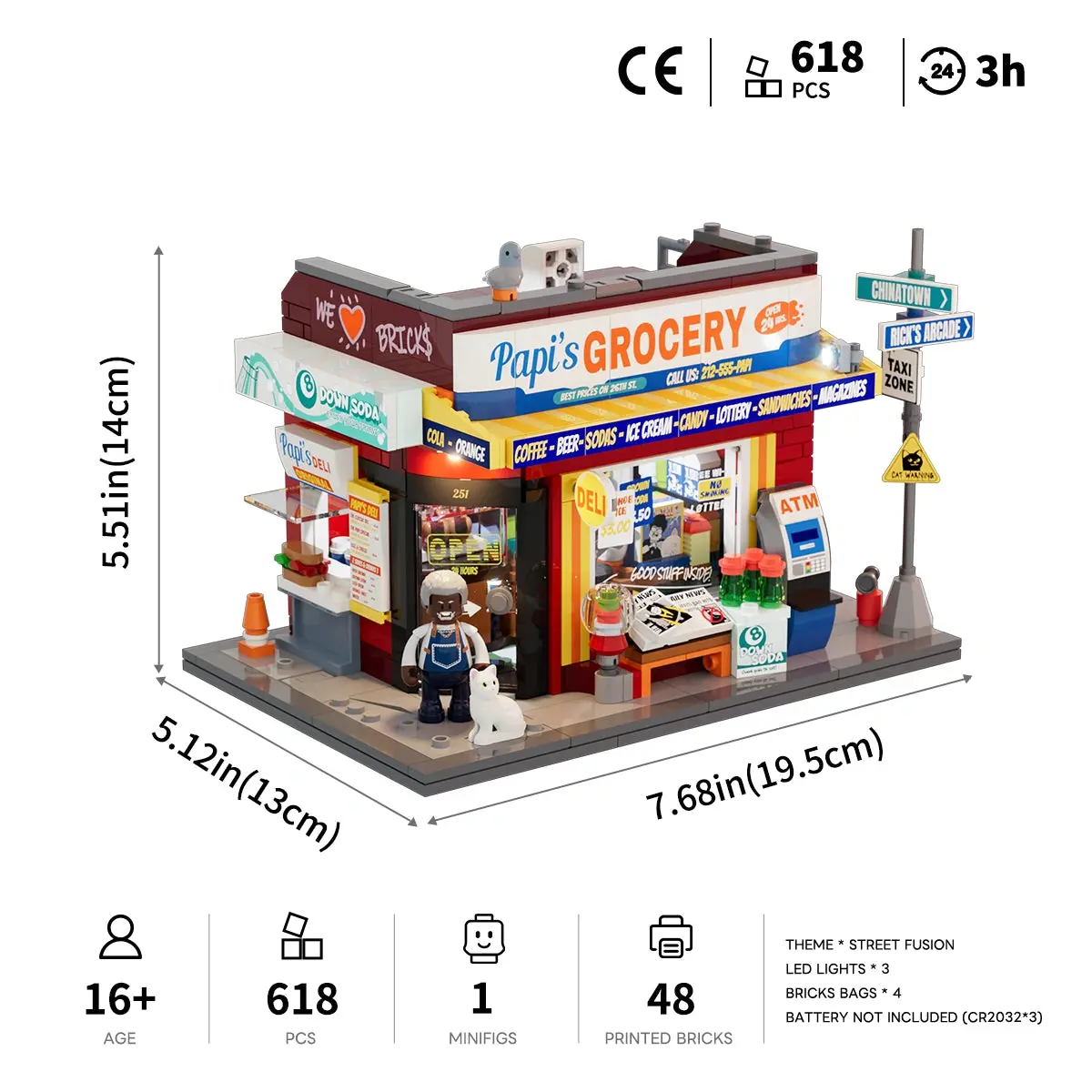 Lumibricks The Bodega 26 19017 dimensions and specifications including 618 pieces and 48 printed parts