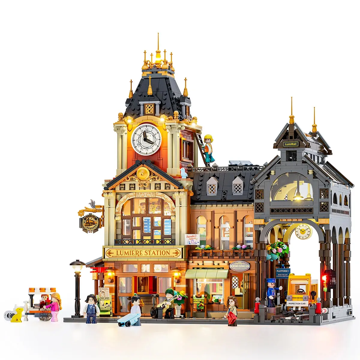 Lumibricks Train Station 15017 Victorian architecture and clock tower