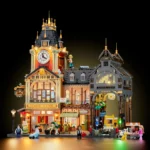 Lumibricks Train Station 15017 illuminated Victorian station building