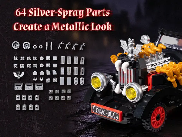 Pantasy Vampire Vintage Car 85071 silver-sprayed parts