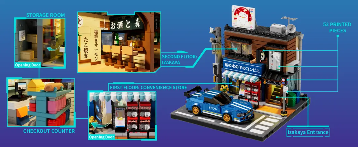 IAMBRICK Corner Store and Izakaya 50105 interior layout and printed street details