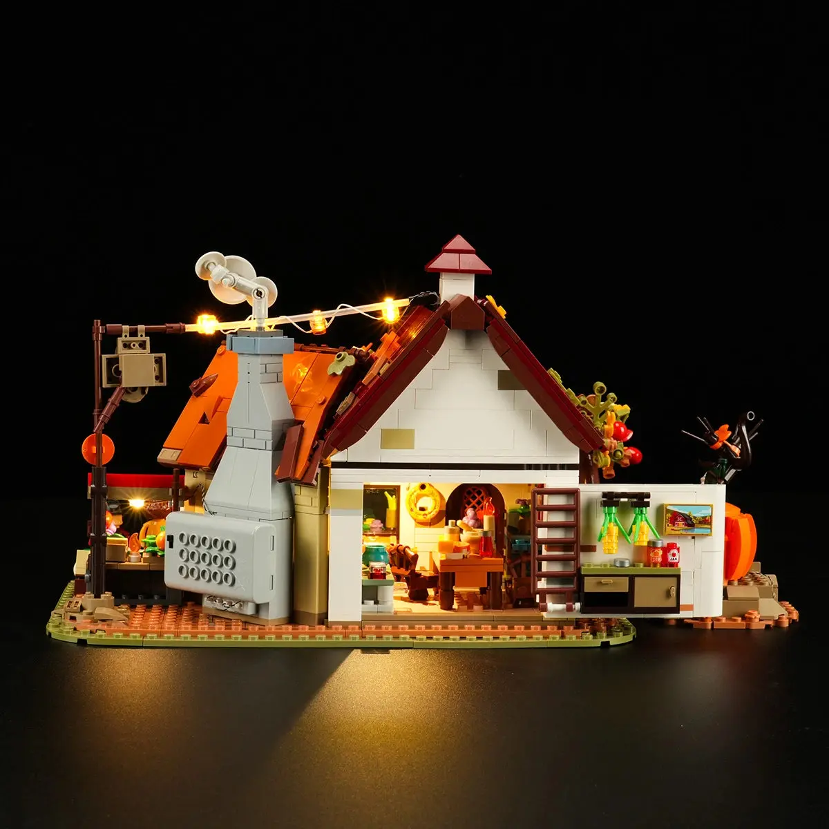 Open rear view of Lumibricks Autumn Farmhouse 16013