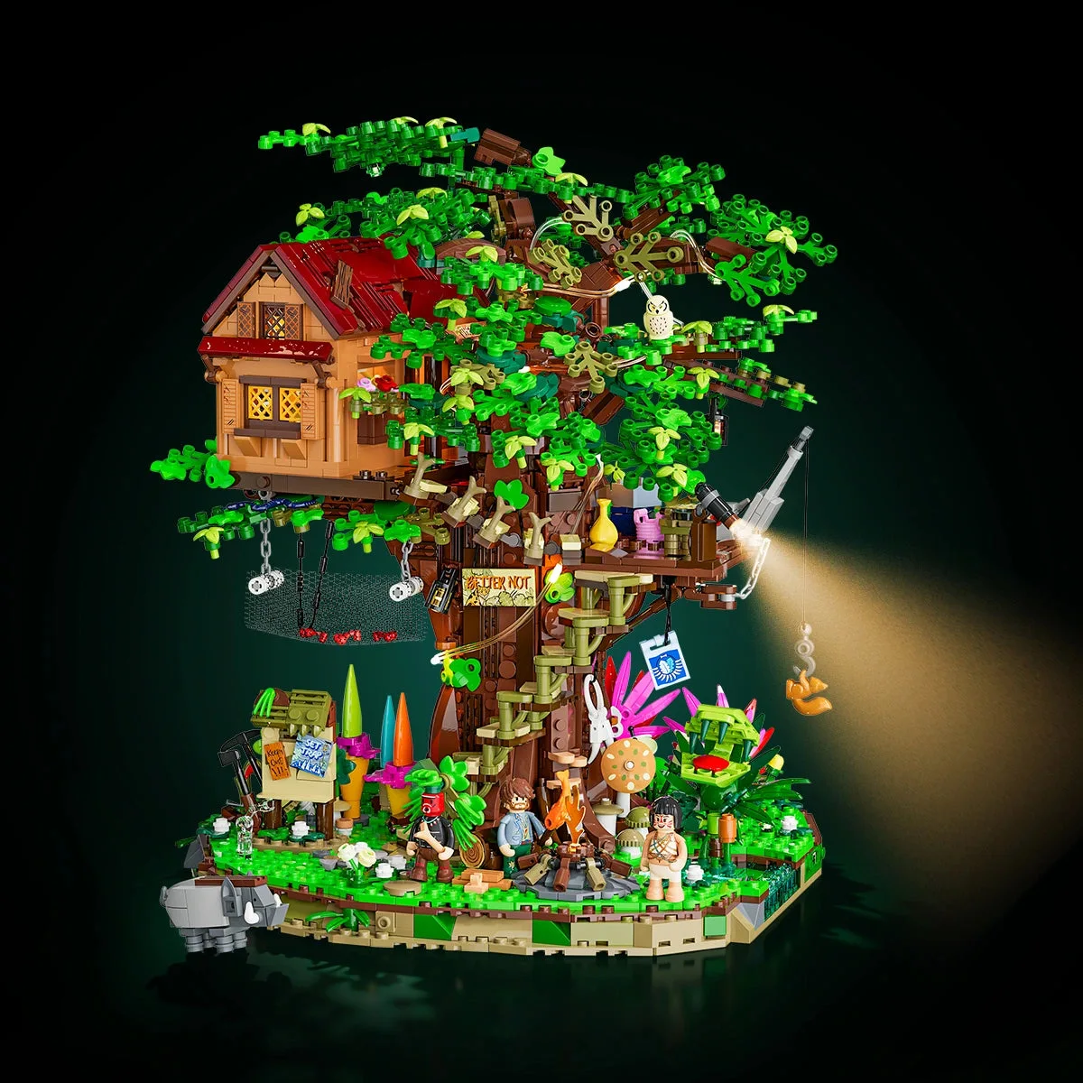Lumibricks Explorer Treehouse 10016 lit jungle hideout