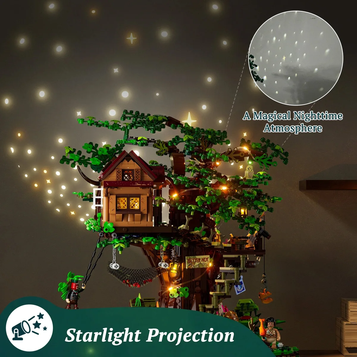 Lumibricks Explorer Treehouse 10016 starlight projection