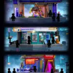 Lumibricks Cyberpunk teaser showing Neoncity Exchange, the Detective's Agency and Neon Club