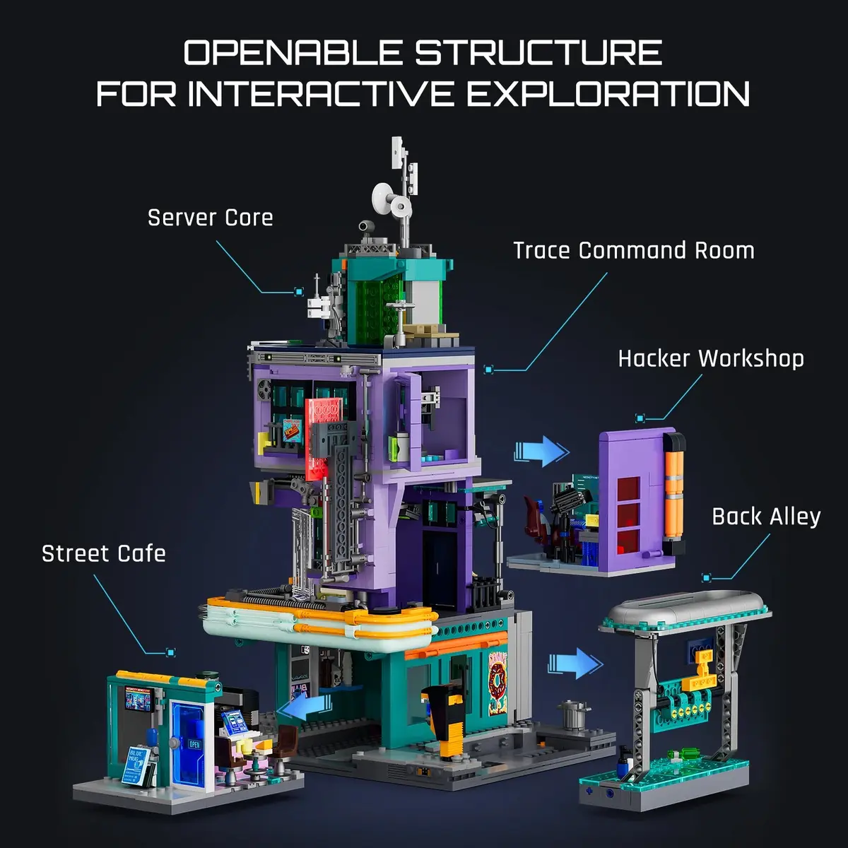 Lumibricks Detective's Office 17018 with the cafe, workshop and back-alley modules removed
