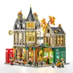 Lumibricks Edinburgh Corner 15021 with Highland Pottery, Bloom Petal florist and a red telephone box
