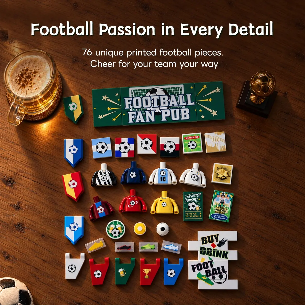 Selection of Football Fan Pub 20008 printed signs, football shirts, flags and boot designs