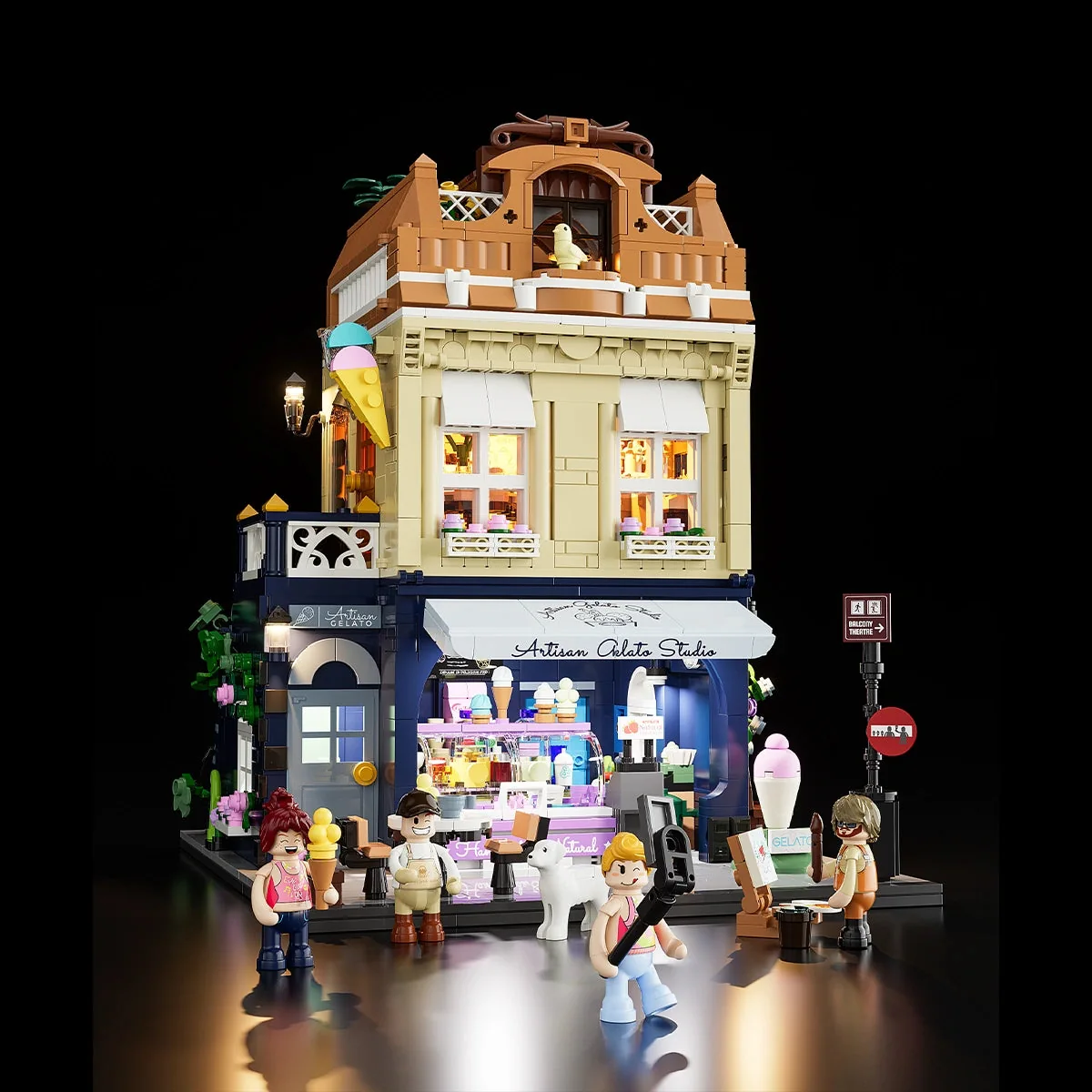 Lumibricks Gelato Store official illuminated product view