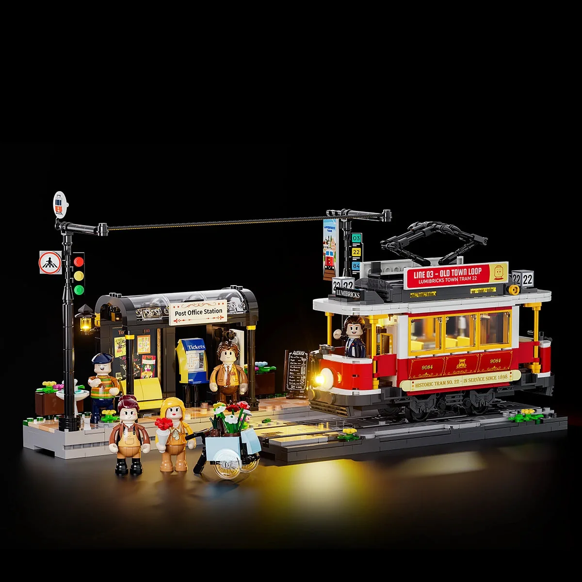 Lumibricks Heritage Tram and Station official illuminated product view