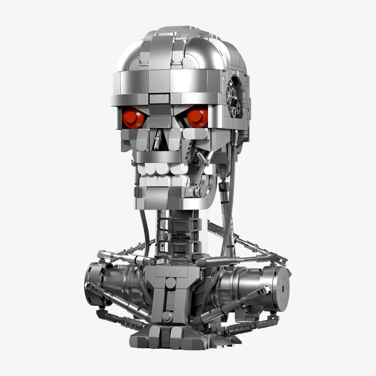 Pantasy Terminator T-800 Bust 87502 with red eyes and white brick-built teeth